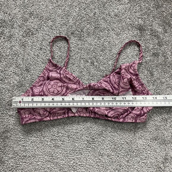 Shade & Shore Swimwear Bikini Top Womens Medium Multi Geometric Ruffle Spaghetti - Picture 14 of 14